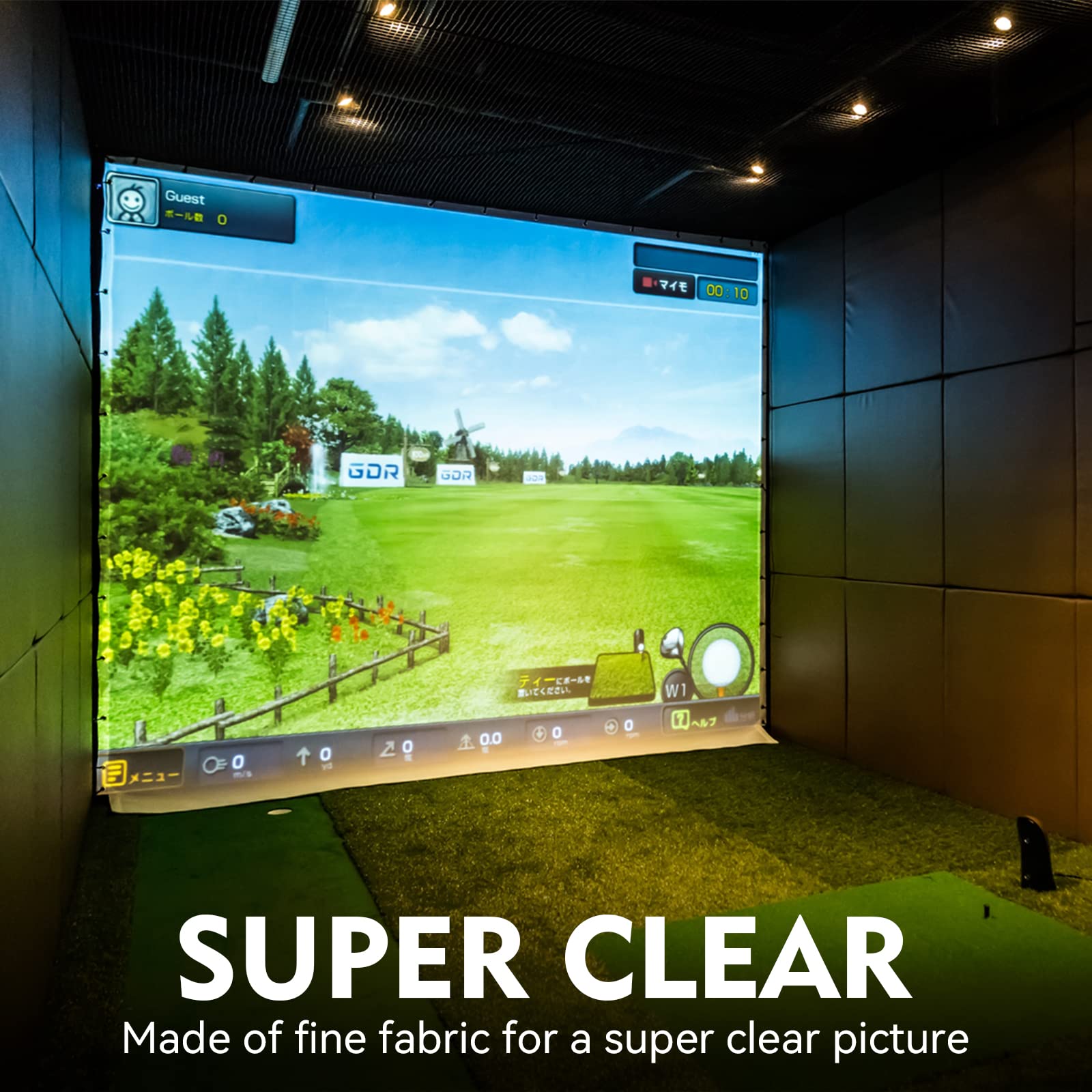 Aikeec 7mm Thickened Golf Simulator Impact Screen - Ultra Clear 10ft Indoor/Home/Garage Training Screen with 32 Grommets | 5 Size Options | Perfect for Golf Practice, Entertainment & Home Theater Projection