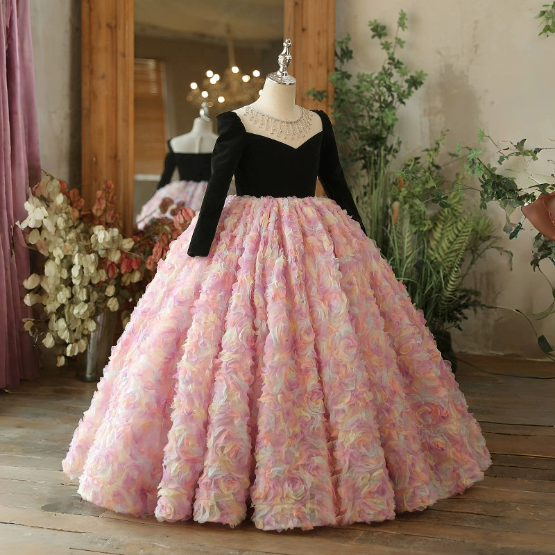 Elegant Christmas Party Dress for Baby Girls - Floral Flower Girl Cake Dress for New Year's & Holiday Celebrations - Perfect for Weddings, Christmas Photos & Special Occasions