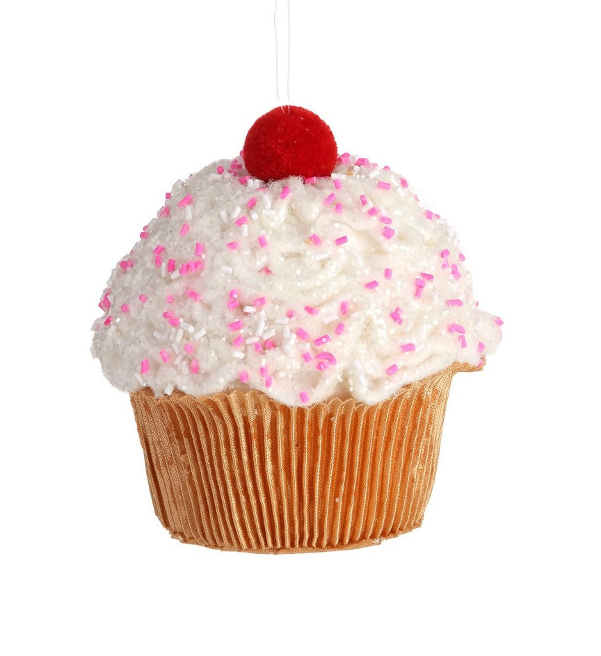 5 Sweet Sprinkled Cupcake Ornaments - Christmas Tree Decorations, Party Favors, Baking Themed Gifts for Kids & Bakers - Perfect for Holiday Decor, Birthday Parties & Kitchen Decorations