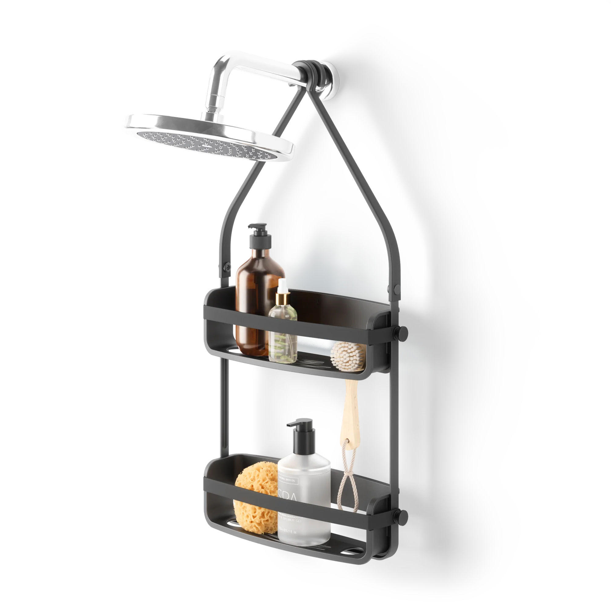 Rust-Free Shower Caddy Organizer - Black, White or Grey | Bathroom Storage for Shampoo, Conditioner & Soap | Perfect for Small Spaces & Dorm Showers