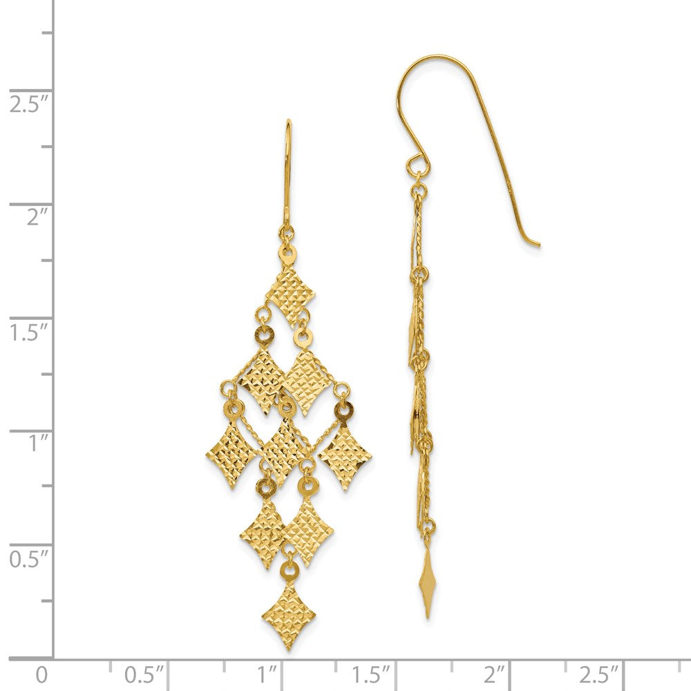 Gold Diamond Cut Chandelier Earrings TL519 - Elegant Dangling Earrings for Women, Perfect for Weddings, Parties & Special Occasions
