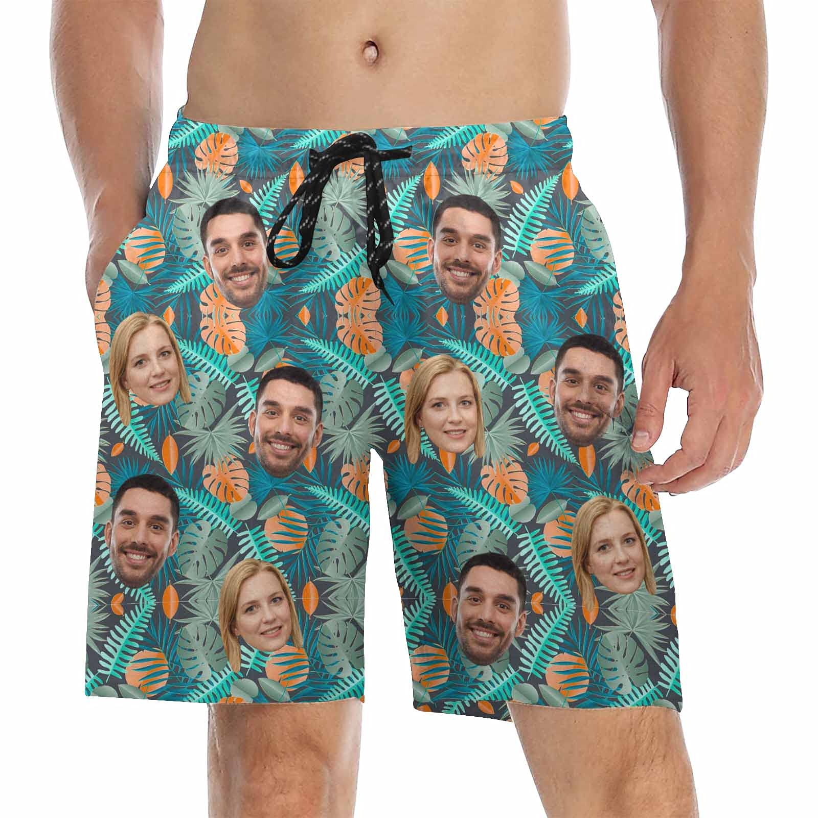Custom Printed Men's Swim Shorts with Photo - Personalized Beach Swimwear for Him - Funny Birthday Gift for Boyfriend, Husband - Perfect for Pool Party, Vacation, Summer Beach Outing