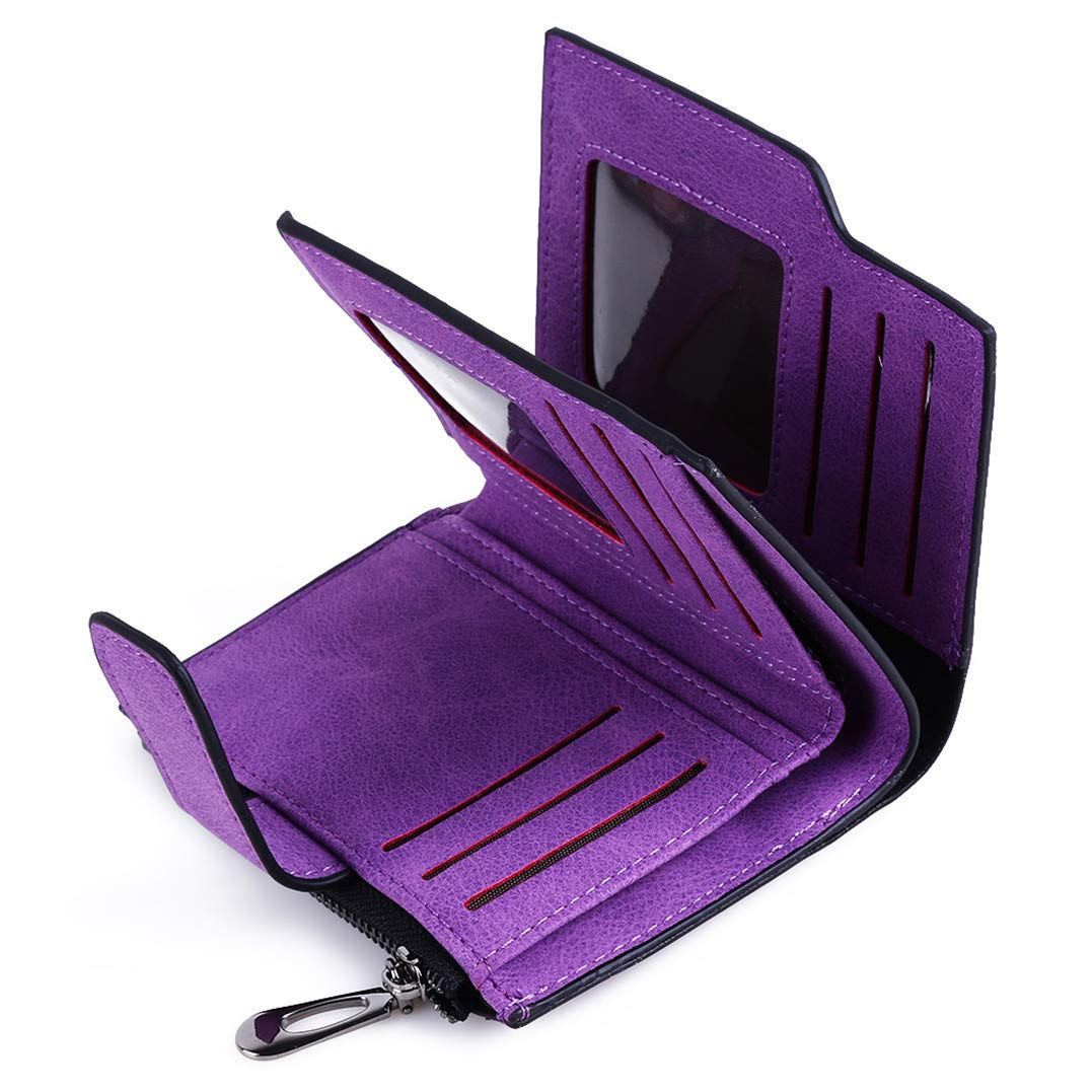 RFID Blocking Leather Bifold Wallet for Women - Compact Credit Card Holder with Anti-Theft Protection | Perfect for Travel, Shopping & Everyday Use