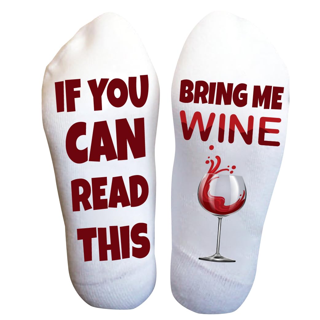 Funky Novelty Socks for Women - Cute Wine Themed Gift for Mom, Grandma & Friends | Valentine's Day, Birthday & Retirement Presents | Perfect for Wine Lovers, Gift Exchanges & Casual Wear