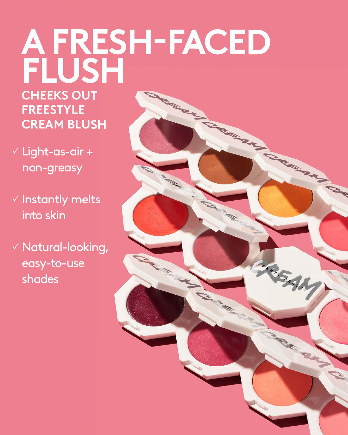 Cheeks Out Freestyle Cream Blush - Rosé Latte | Buildable & Blendable Cream Blush for Natural Flush | Perfect for Everyday Wear & Special Occasions