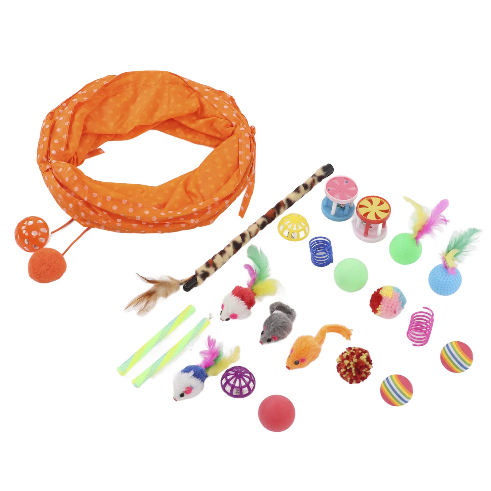 Ranvo Cat Toy Tunnel - Interactive Plush Cat Tunnel with Bell Balls & Feathers | Fun Animal Shapes for Indoor Play | Perfect Christmas, Halloween & Birthday Gift for Cats