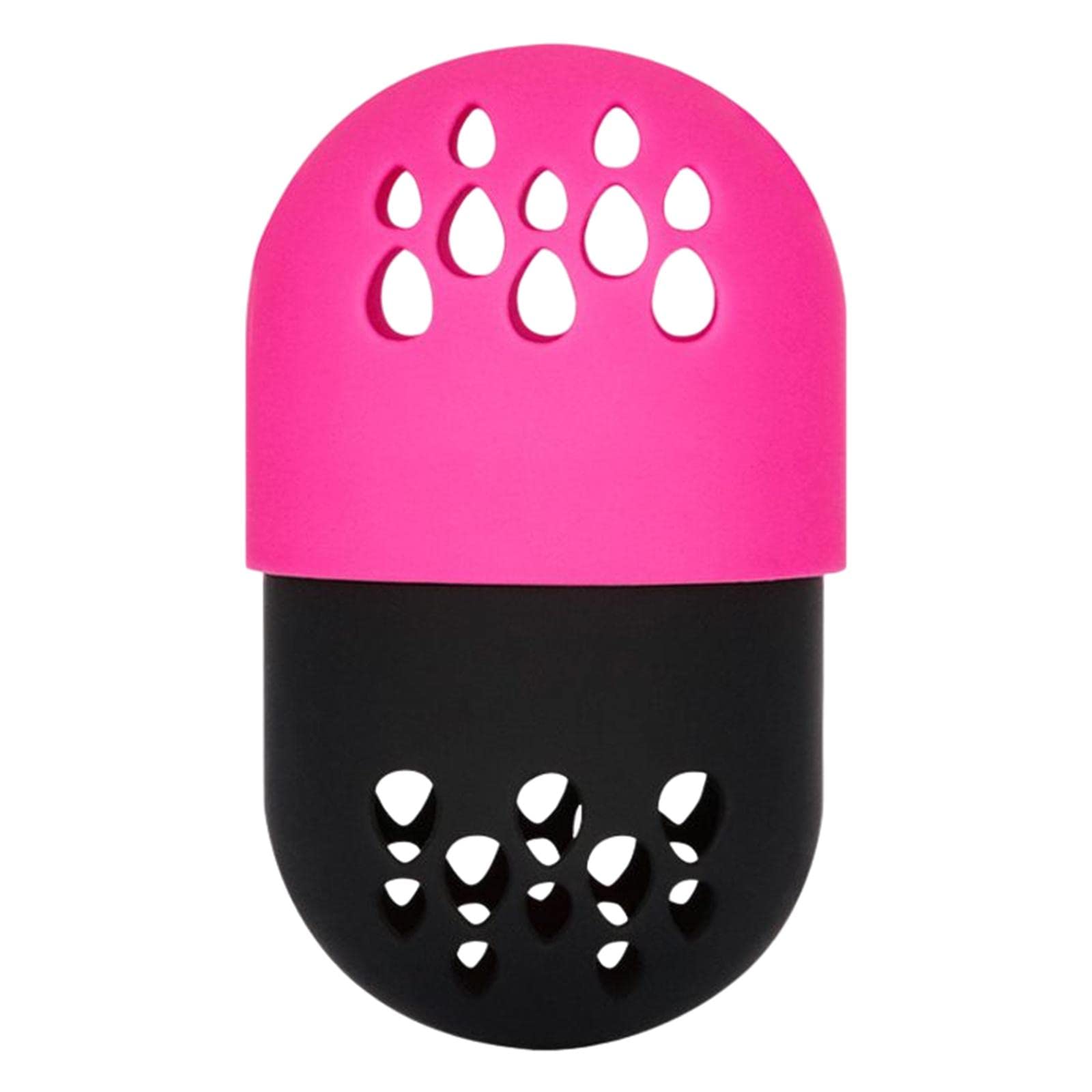 Travel Makeup Sponge Holder - Dustproof Silicone Powder Puff Protective Case | Beauty Blender Storage Container | Cosmetic Sponge Carrying Case for On-the-Go Touchups (Pink/Black) - Perfect for Travel, Gym & Daily Makeup Routine