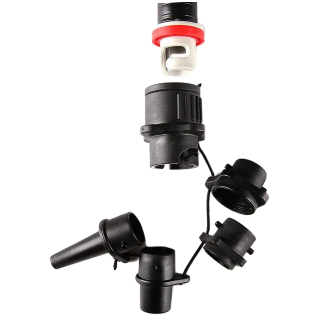 Inflatable Kayak Air Valve Adapter - Universal Pump Converter for SUP, Boat & Kayak Accessories - Black - Perfect for Water Sports & Outdoor Adventures