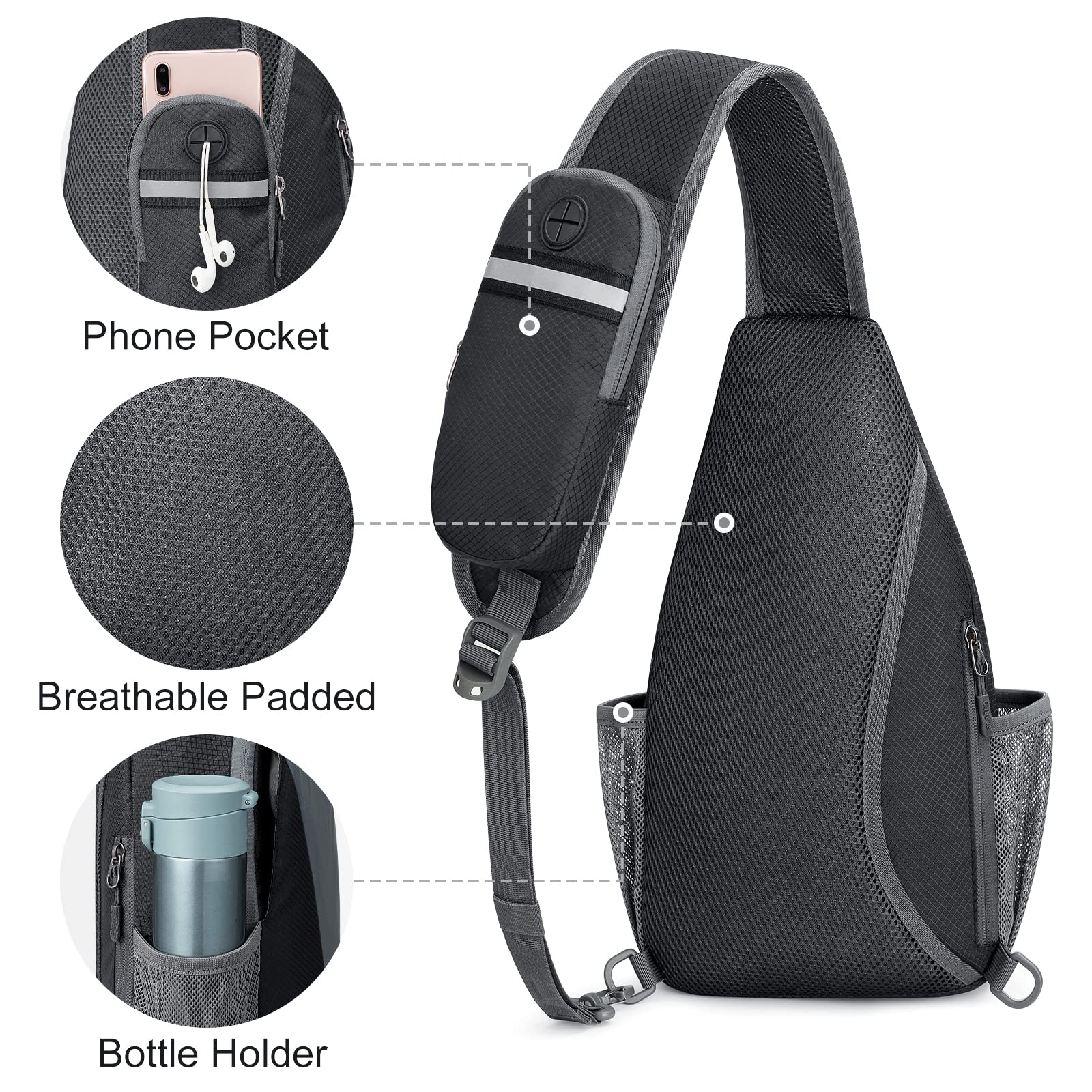 G4Free RFID Sling Bag - Waterproof Crossbody Backpack for Hiking & Travel