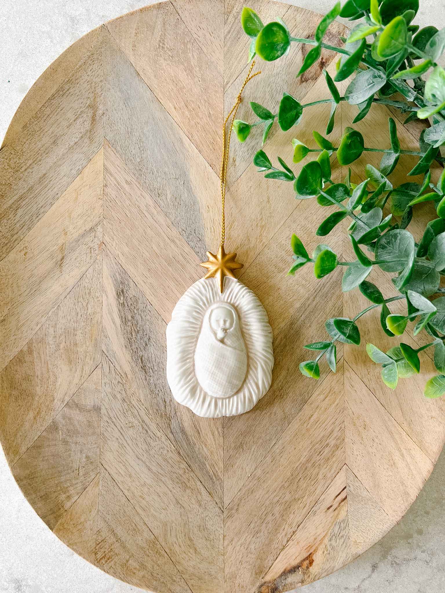 Babe in the Manger Christmas Ornament - Handmade Nativity Scene Decor for Tree, Home & Holiday Celebrations