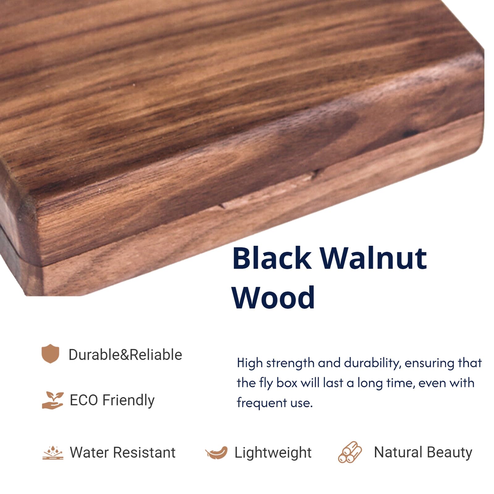 Premium Handmade Black Walnut Wooden Fly Fishing Box - Maxcatch Tackle Storage for Trout, Bass & Fly Fishing Gear | Perfect for Outdoor Adventures & Fly Fishing Trips