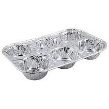 6-Cavity Aluminum Cupcake Muffin Baking Pans - 200 Pack Disposable Cake Mold for Mini Muffins, Cupcakes & Desserts | Perfect for Weddings, Birthday Parties, Baby Showers & Holiday Baking | Non-Stick & Durable Baking Cups for Home & Commercial Use