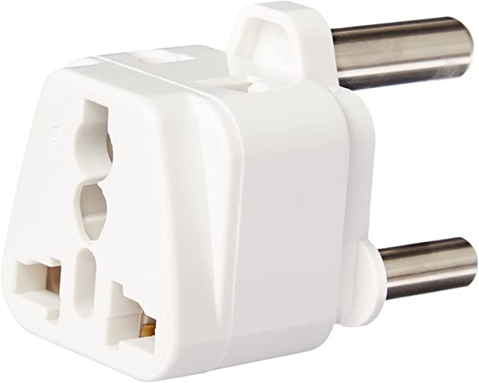 Ckitze BA 10LA Universal 2-in-1 Plug Adapter with Grounded Type M for South Africa, India, UAE - CE Certified | Perfect for Travel, Business Trips & International Charging