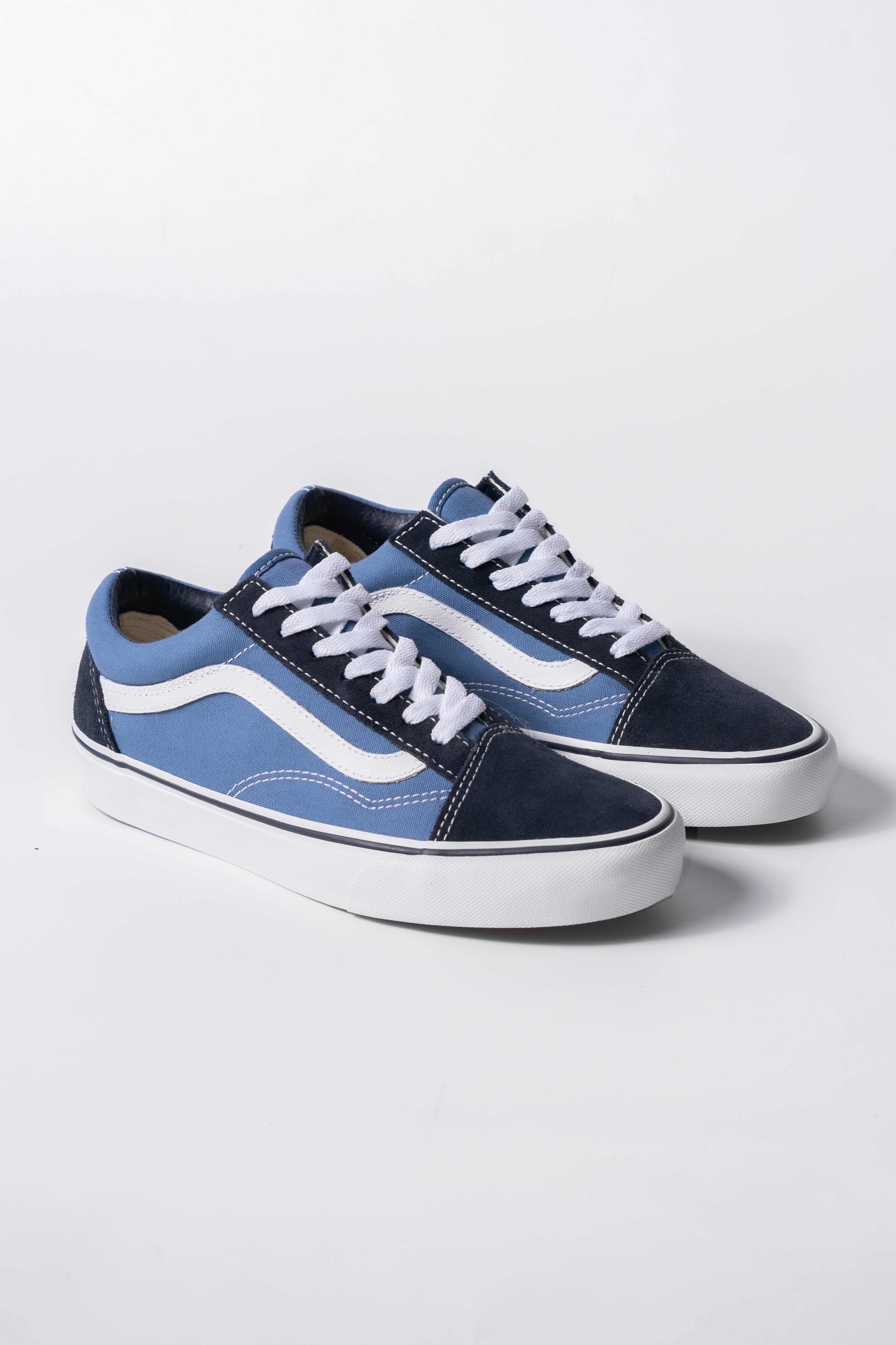 Vans Old Skool Classic Skate Shoes - Navy Blue Canvas Sneakers for Men & Women | Casual Streetwear, Skateboarding & Everyday Fashion