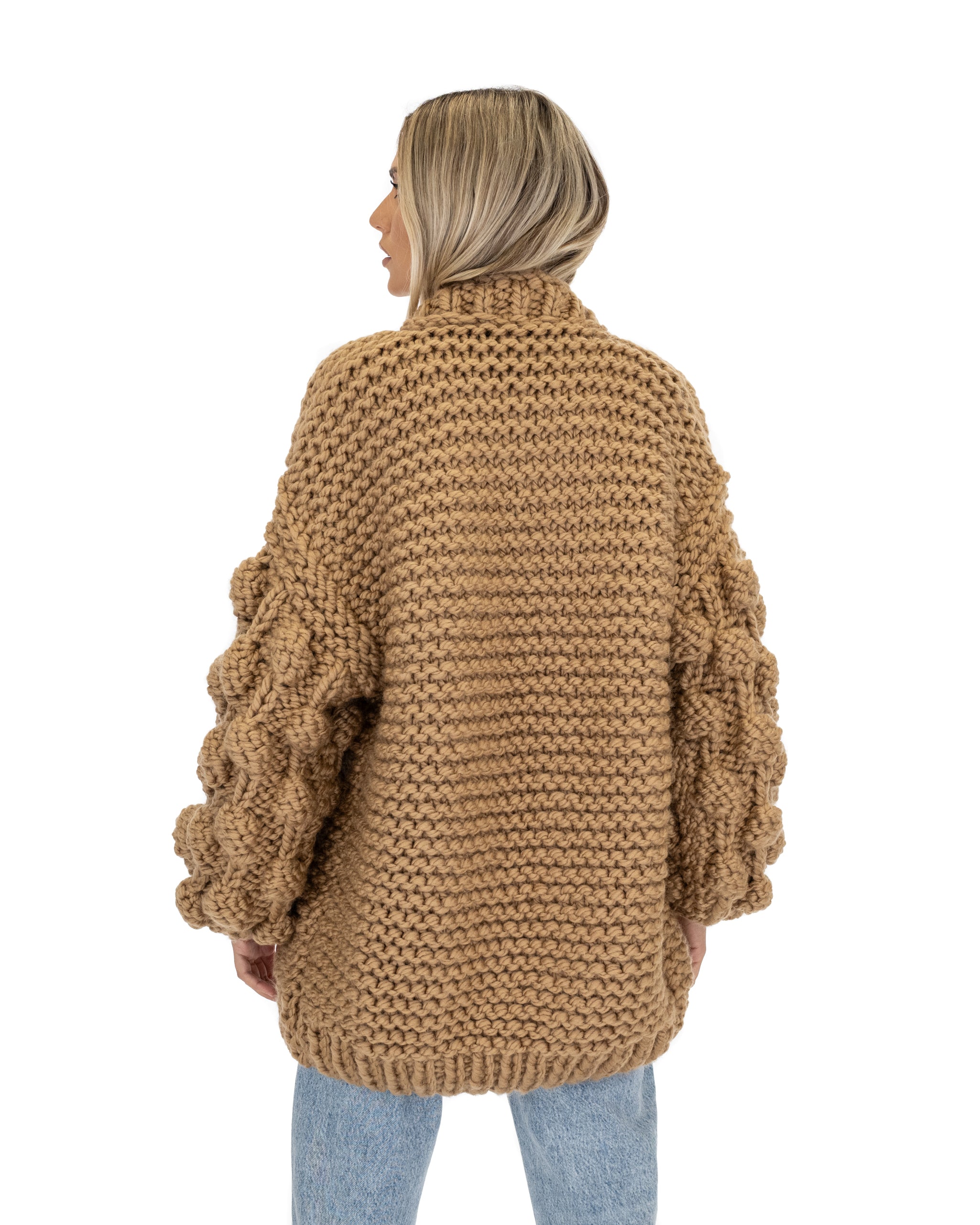 Stylish Bubble Sleeve Cardigan for Women - Soft Knit Open Front Sweater | Perfect for Office, Date Night & Casual Outfits
