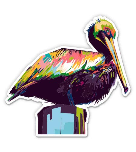 Pelican Colorful 3-Inch Vinyl Sticker - Waterproof Decal for Car, Laptop, Water Bottle, Phone - Perfect for Outdoor Adventures, Travel Gear & Personalizing Your Belongings