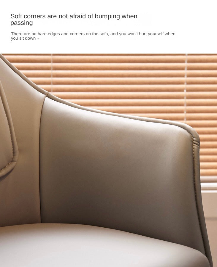 Premium Beech Solid Wood Swivel Soft Skin Armchair - Modern Ergonomic Office Chair for Home & Workspace - Perfect for Reading, Working, and Relaxing