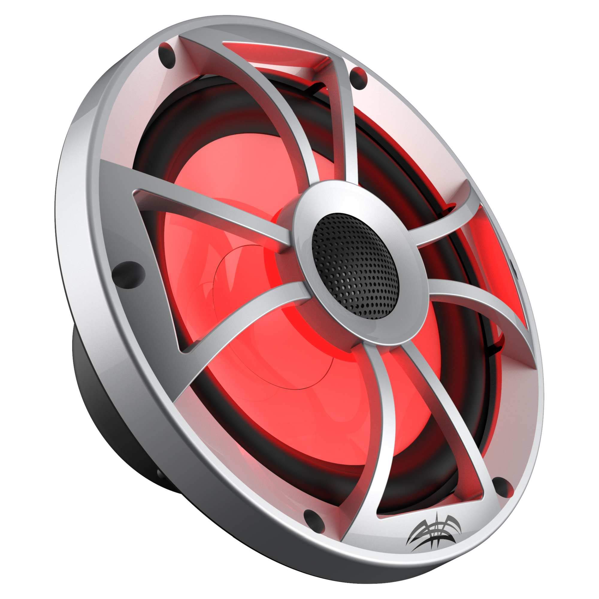 Wet Sounds Recon8-S RGB 8-Inch Marine Speakers with Silver Grill & US2-C8 Universal Cage Mount Pods, 1.50