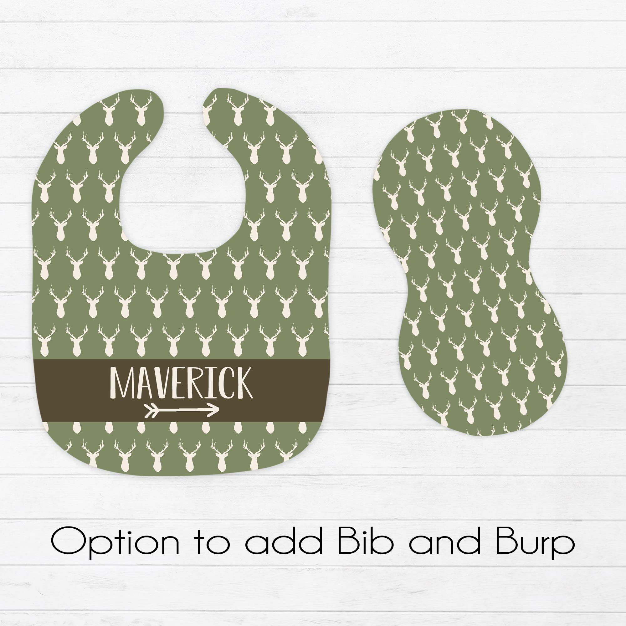 Personalized Camo Woodland Baby Blanket for Boys - Custom Printed in USA - Next Day Shipping - Unique Baby Boy Gift for Birthdays, Showers & Nursery Decor (Camo Woodland Design)