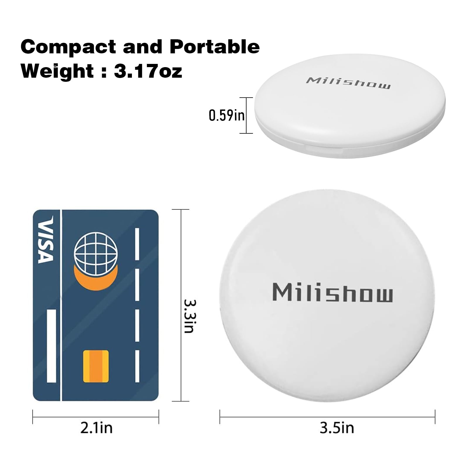 Compact LED Lighted Makeup Mirror - 1x/10x Magnification, Rechargeable & Dimmable 3.5 Inch Travel Mirror for Purse, Pocket or Handheld Use | Perfect for Home, Travel & On-the-Go Touch Ups