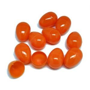 Whaline 100-Piece Plastic Orange Easter Eggs - Easy Snap-Together Assembly - Modern Style Easter Decorations - Unisex Kids & Adults - Age 3+ for Easter Egg Hunts, Party Favors & Spring Decor