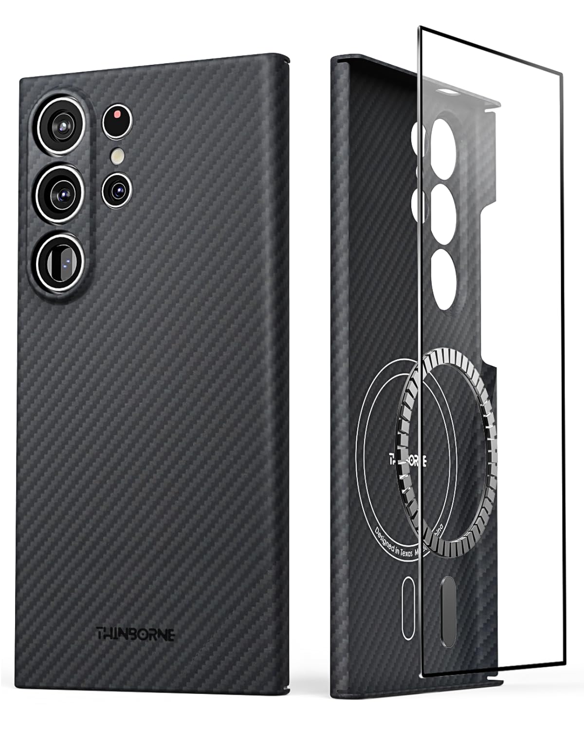 Samsung Galaxy S24 Ultra Case - 600D Aramid Fiber Magnetic Phone Cover | Ultra Thin & Lightweight | Carbon Fiber Texture | Perfect for Work, Travel & Everyday Protection