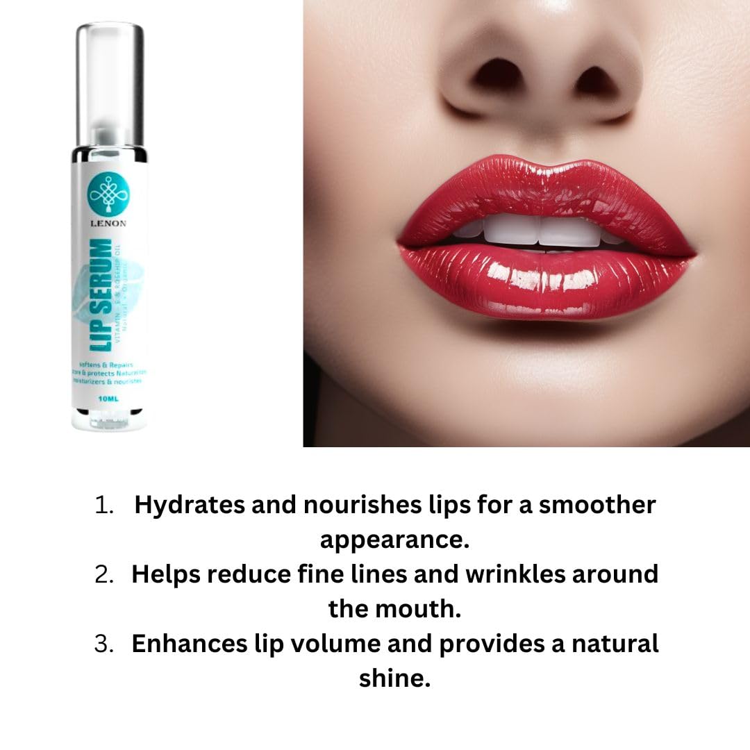Lenon Vitamin E & Rosehip Oil Lip Serum Balm - Hydrating & Nourishing Treatment for Dry, Chapped Lips (Pack of 2) | Perfect for Winter Care & Daily Lip Moisturizing