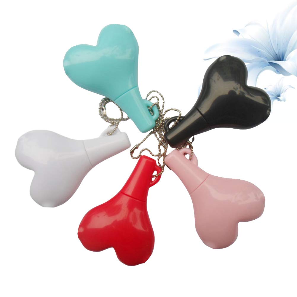 5-Pack Heart-Shaped 3.5mm Headphone Splitter - Male to 2 Female Audio Jack Adapter (White, Pink, Red, Blue, Black) - Portable Keychain Earphone Splitter for Sharing Music with Friends, Travel, Gaming & Movie Watching