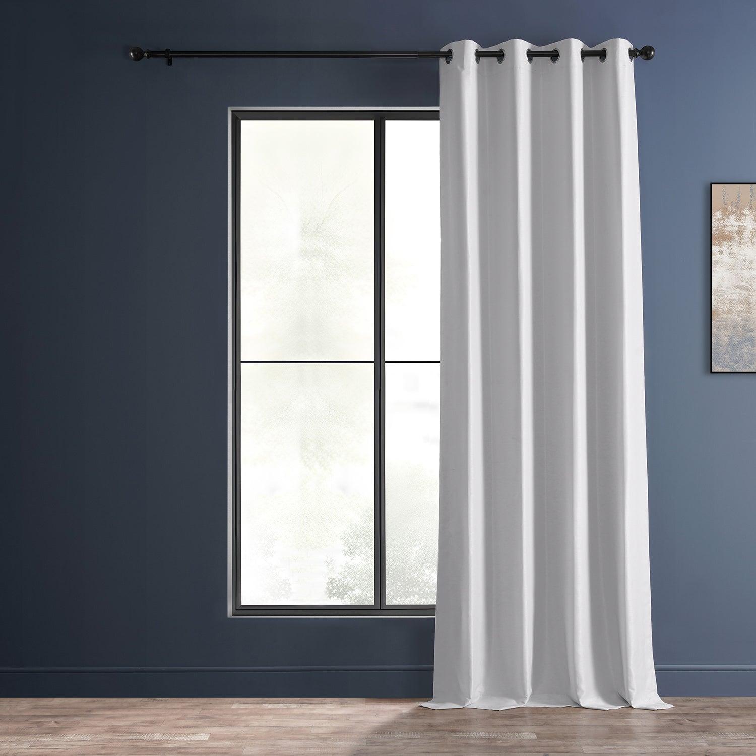 Vintage Textured Faux Dupioni Silk Blackout Curtain with Ice Grommet - Elegant Window Treatment for Living Room & Bedroom
