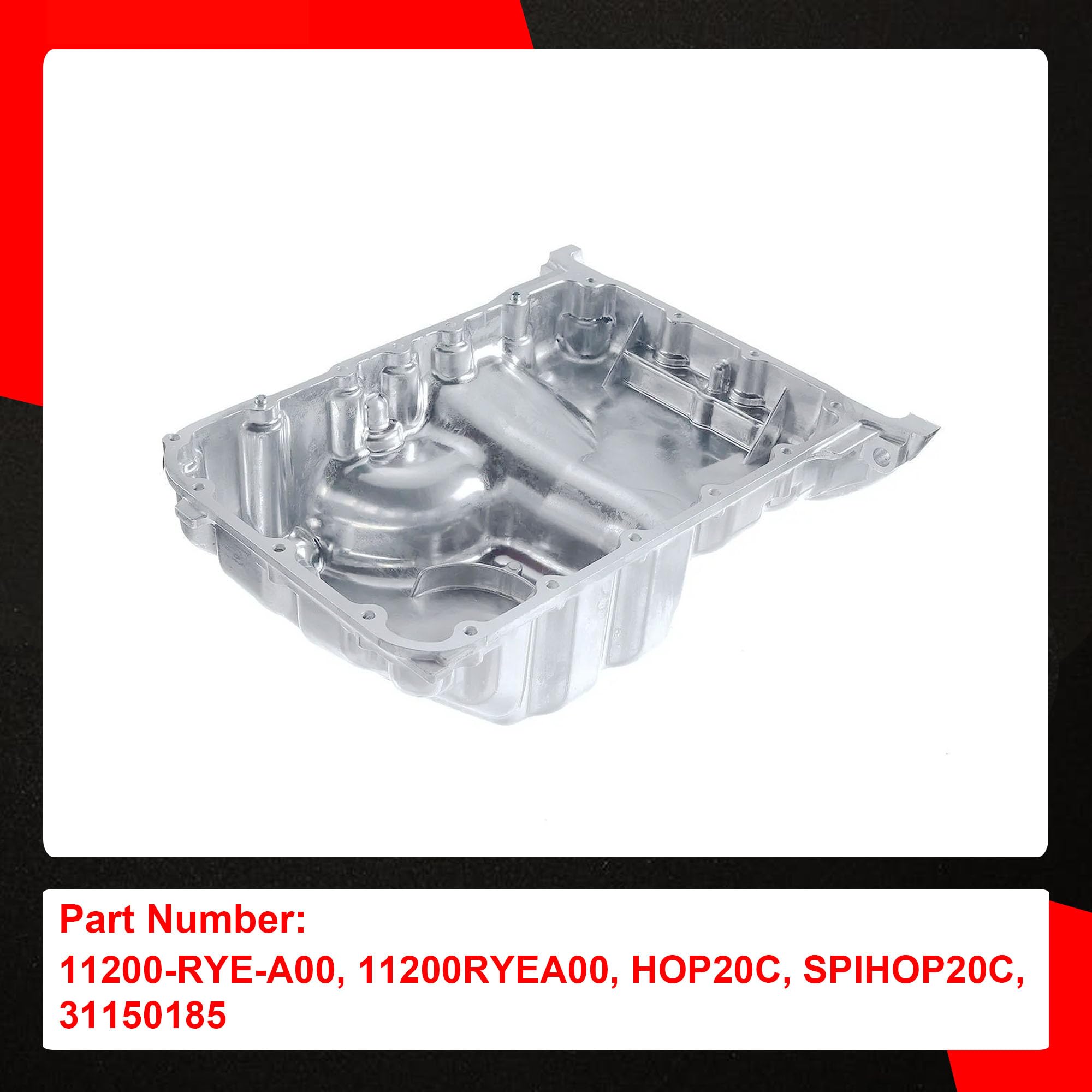 Engine Oil Pan Sump with Drain Plug Compatible with Acura TL 2007-2008 MDX 2007-2009 V6 - Replacement for 11200RYEA00 - Perfect for Oil Changes & Engine Maintenance