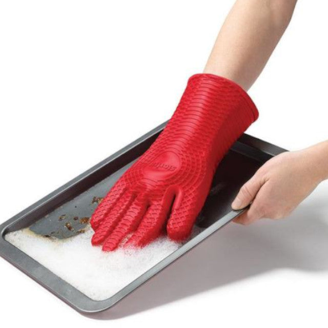 STARFRIT 5-Finger Silicone Oven Mitt & Kitchen Glove - Heat Resistant Up to 500°F - Perfect for Baking, Grilling, and Cooking - Non-Slip Grip for Safe Handling
