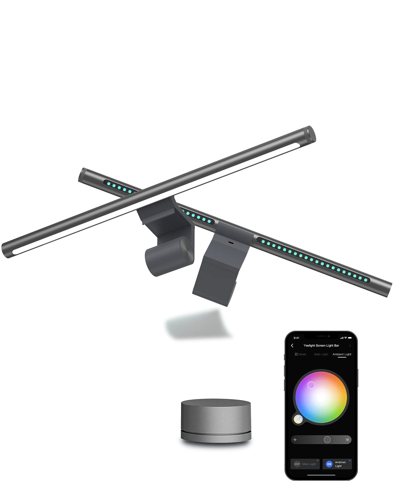 YEELIGHT Smart RGB Monitor Light Bar with Tunable White - Alexa & Google Home Compatible, Razer Chroma Sync, USB-Powered Gaming & Office LED Lamp for Computer Screen - Perfect for Nighttime Gaming, Home Office Setup, and Streaming Studio Lighting