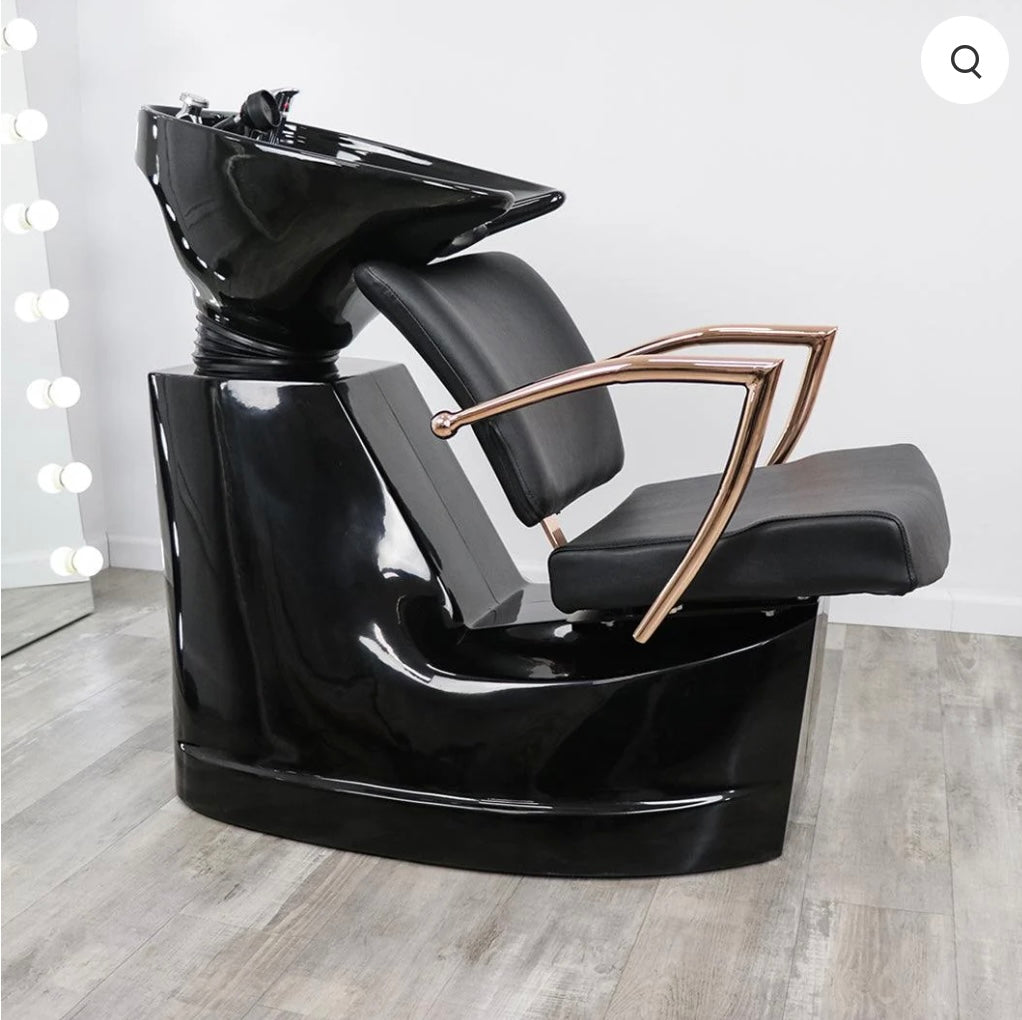 Stylish Manhattan Rose Gold Shampoo Bowl & Salon Chair - Professional Hair Washing Station for Salons, Barbershops & Home Use