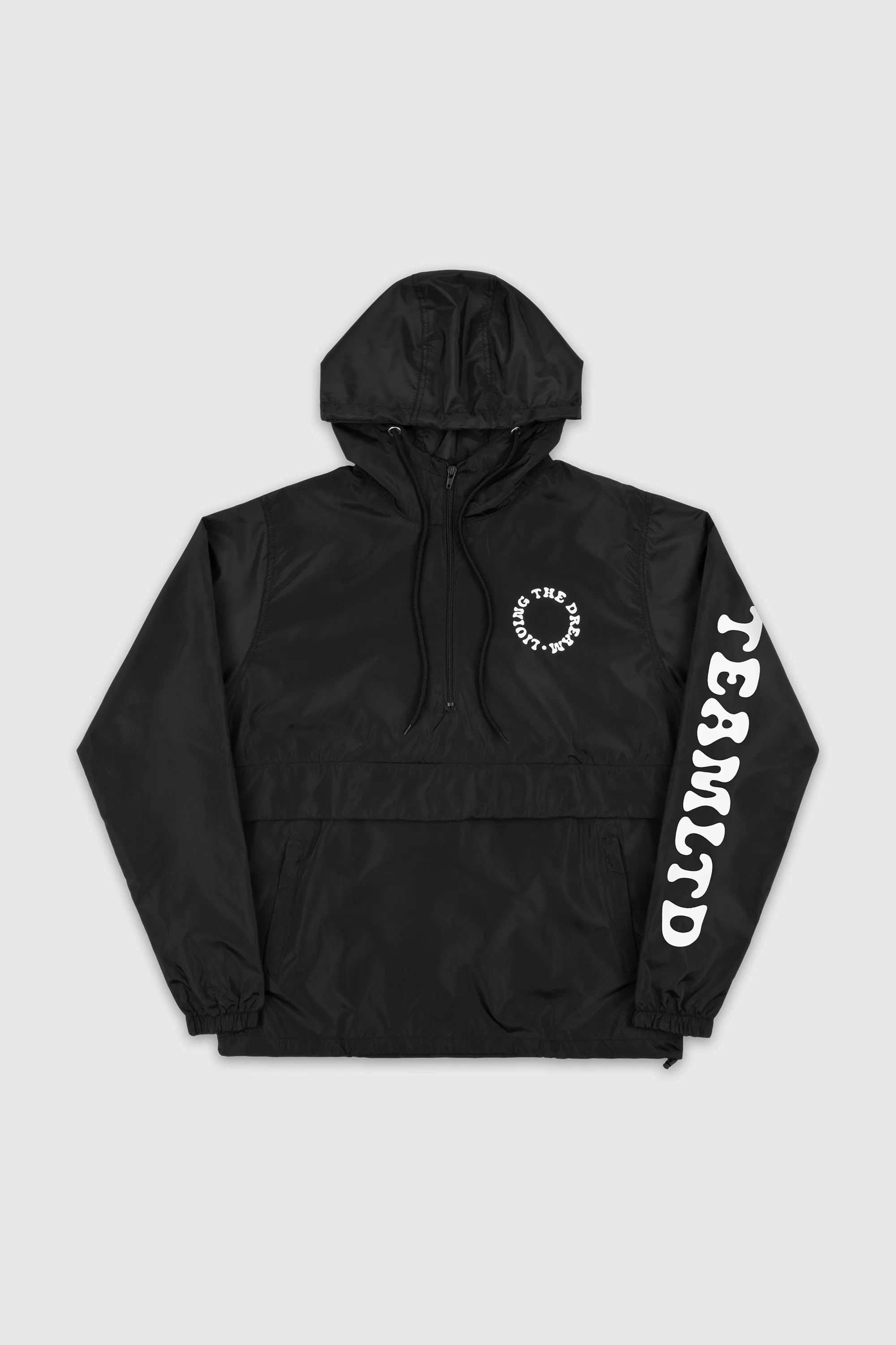 Black Anorak Pullover for Men & Women - Lightweight Waterproof Windbreaker Jacket for Hiking, Camping & Outdoor Activities