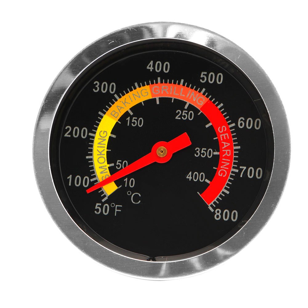 Stainless Steel BBQ Smoker Grill Thermometer - High Precision Temperature Gauge (10-400°F) for Smoking, Grilling, and Roasting - Perfect for Backyard BBQs, Camping, and Outdoor Cooking