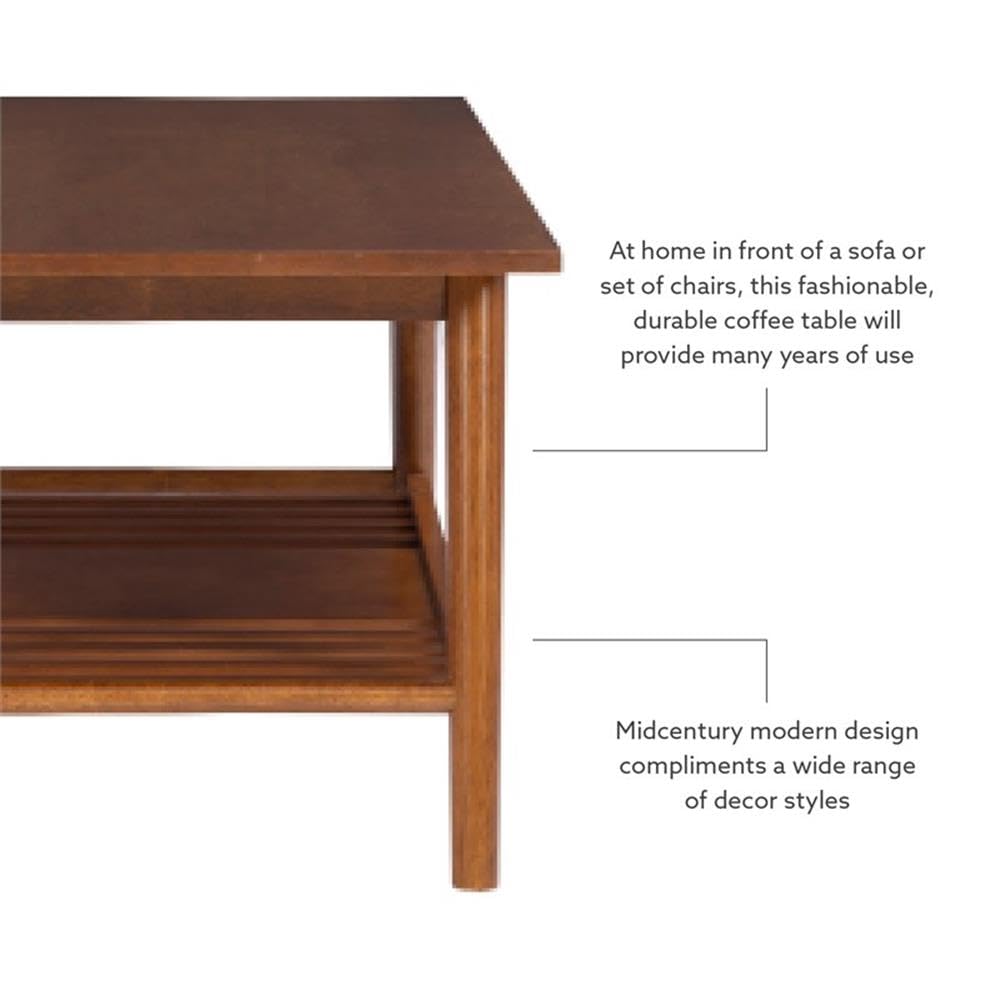 Brown Linon Samantha Wood Coffee Table - Stylish & Durable Living Room Furniture for Home Decor