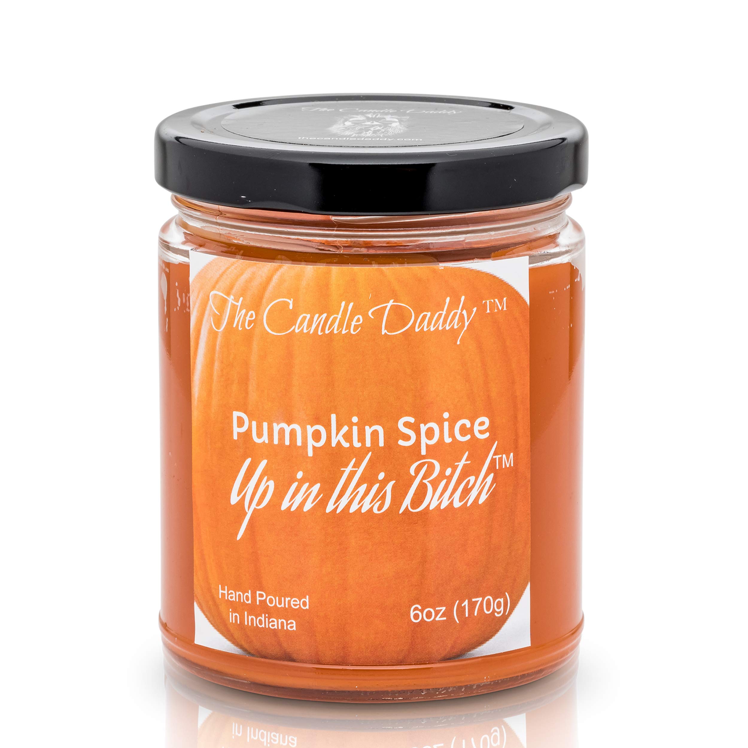 3 Pack Pumpkin Spice Scented Candles - 6 oz Jar Candles with Funny 'Up in This Bitch' Label - Perfect for Home Decor, Gifts & Fall Aromatherapy
