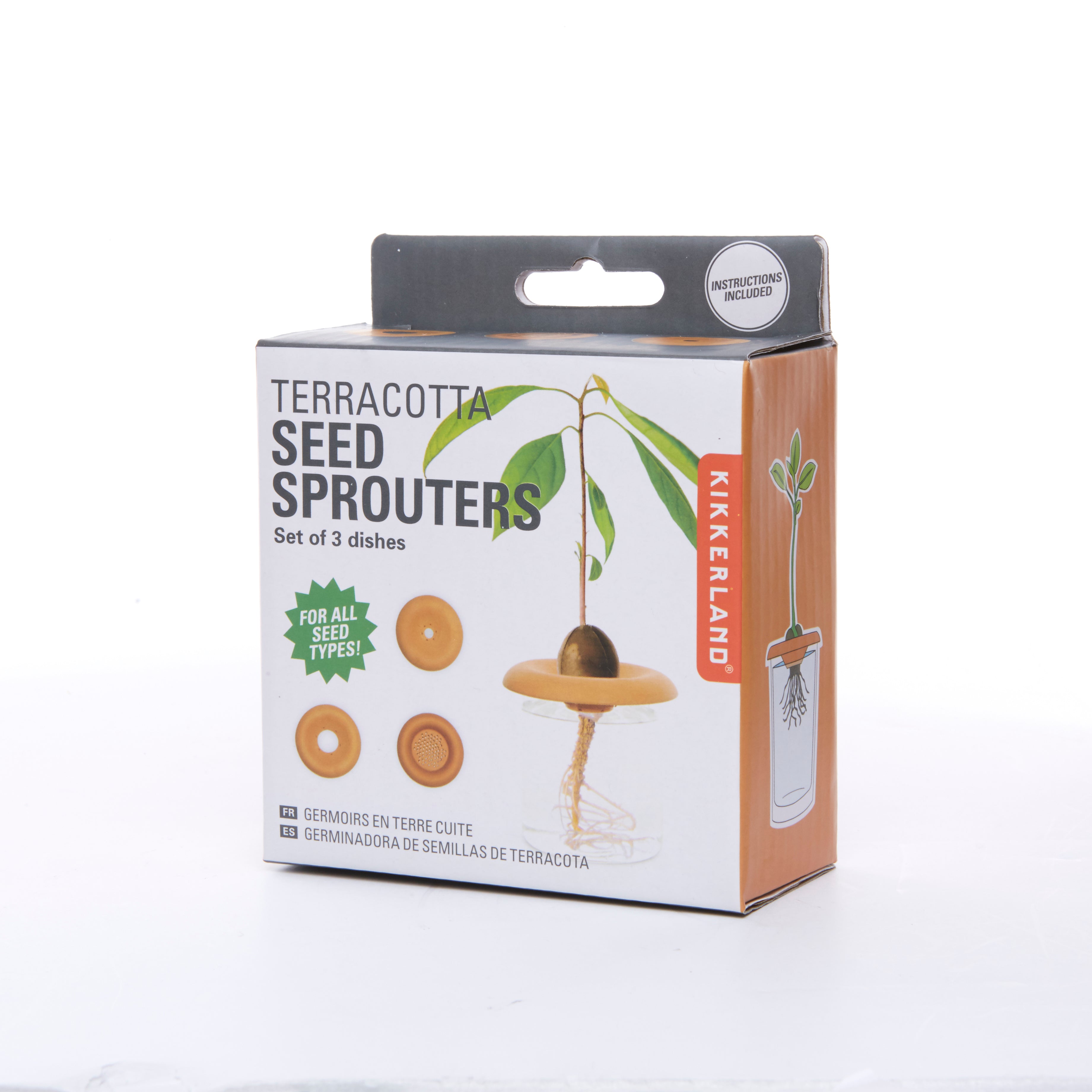 Organic Terracotta Seed Sprouter Kit - Natural Clay Sprouting Tray for Healthy Microgreens & Sprouts | Perfect for Indoor Gardening, Vegan Diets & Homegrown Superfoods