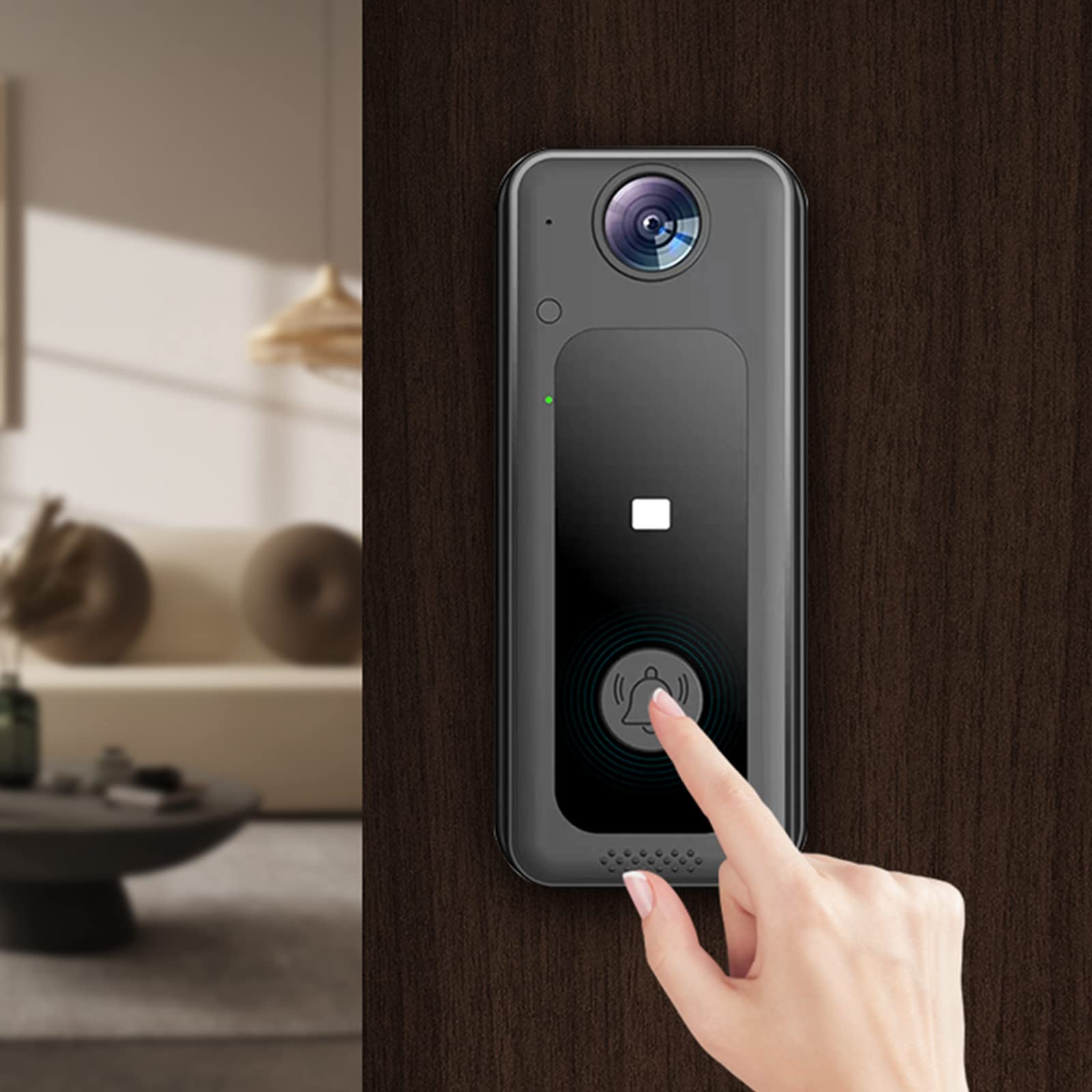 Kimanli Smart Wireless Video Doorbell Camera with Indoor Chime - HD Night Vision, WiFi, Rechargeable Battery for Home Security - Perfect for Front Door, Apartment, and Office Monitoring