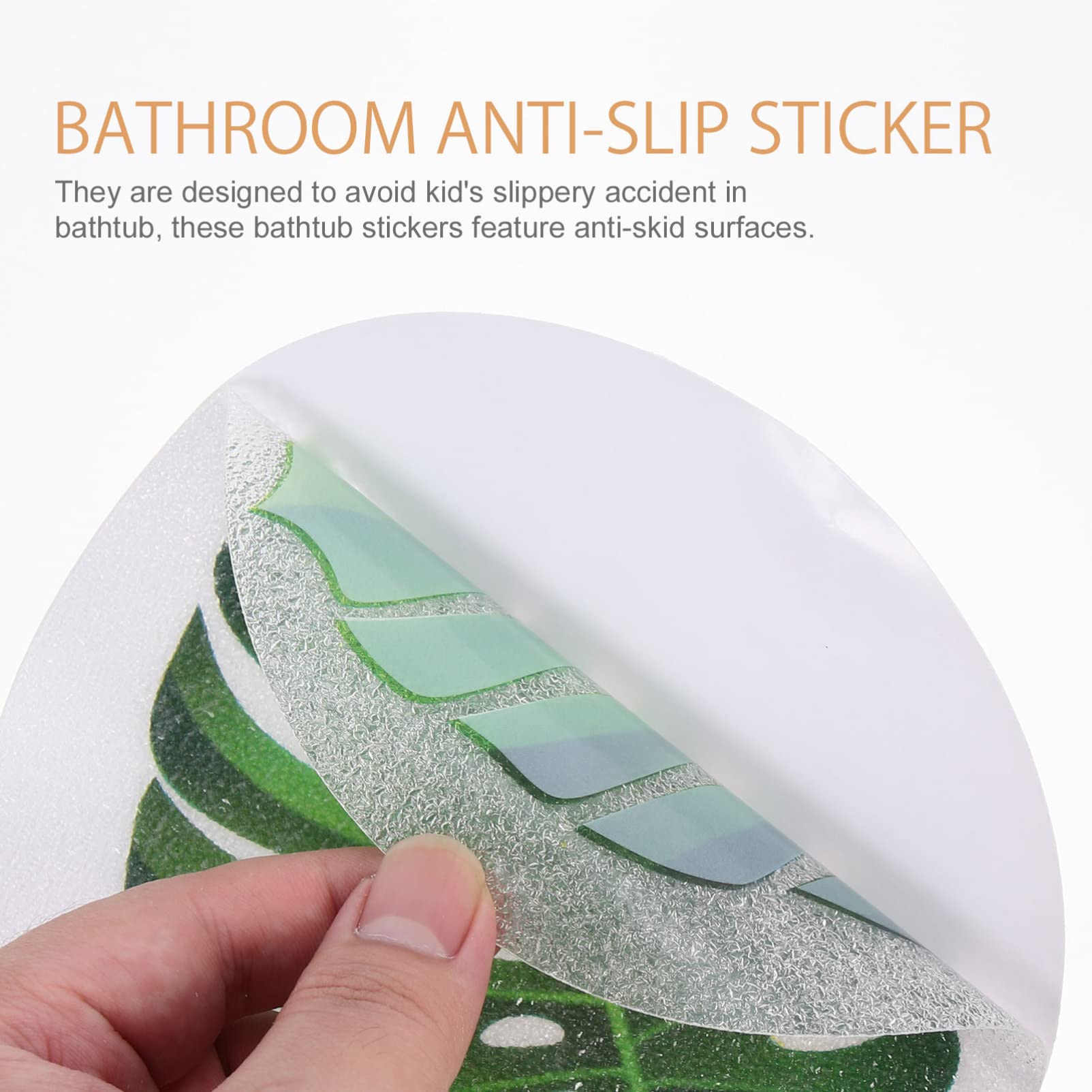 Zerodeko 12-Piece Leaf-Shaped Non-Slip Bath Stickers for Bathtub & Shower Floor - Cute Anti-Skid Decals for Kids & Adults Bathroom Safety - Perfect for Bathtubs, Tiles, and Pool Steps