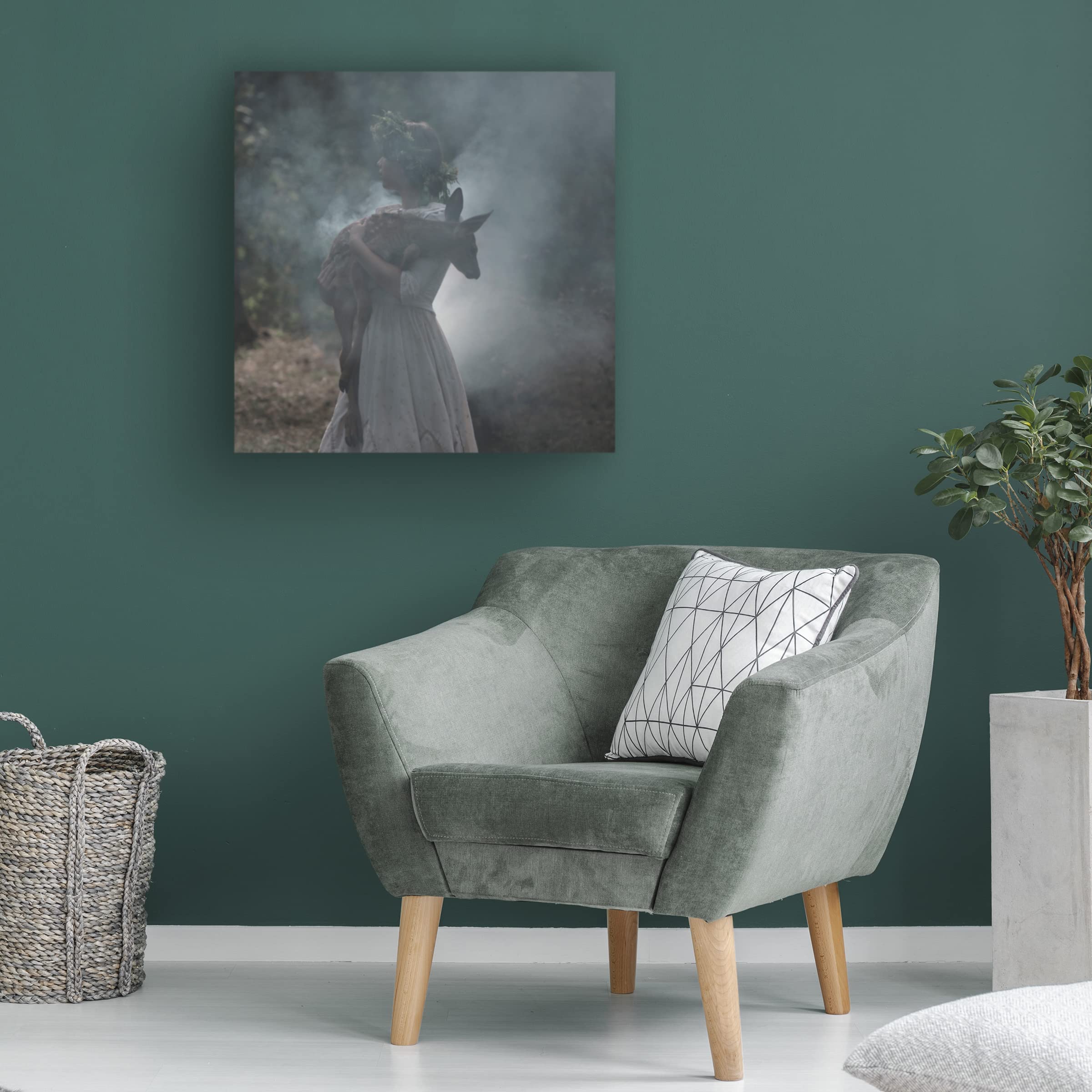 Trademark Fine Art 'Doe' Canvas Wall Art by Olga Barantseva - Elegant Deer Painting for Living Room, Bedroom & Office Decor