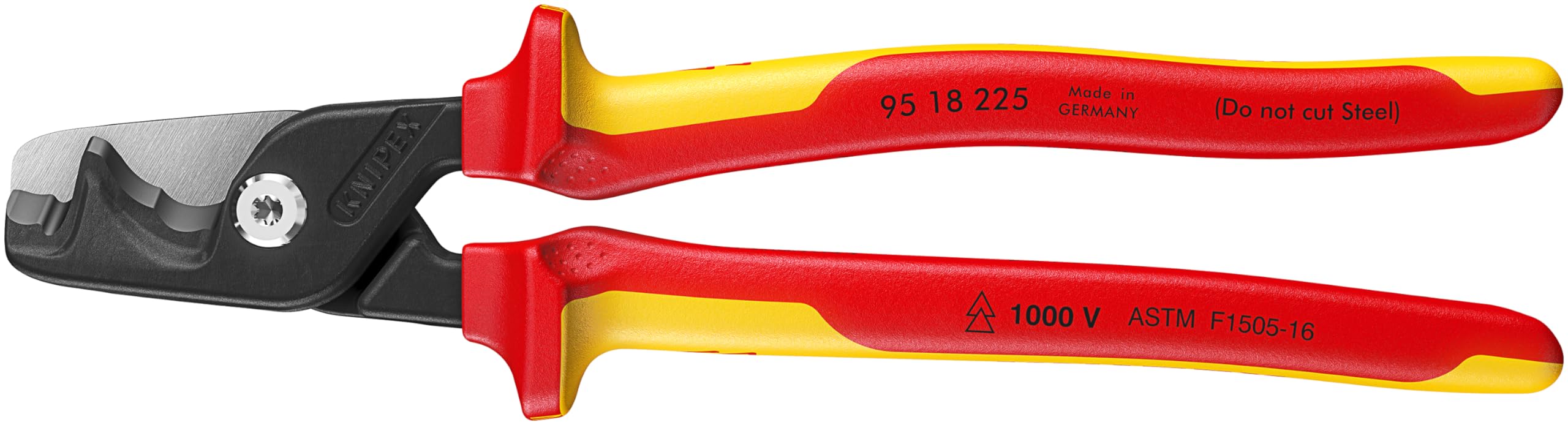 KNIPEX 95 18 225 US StepCut® XL Insulated Cable Shears - 9