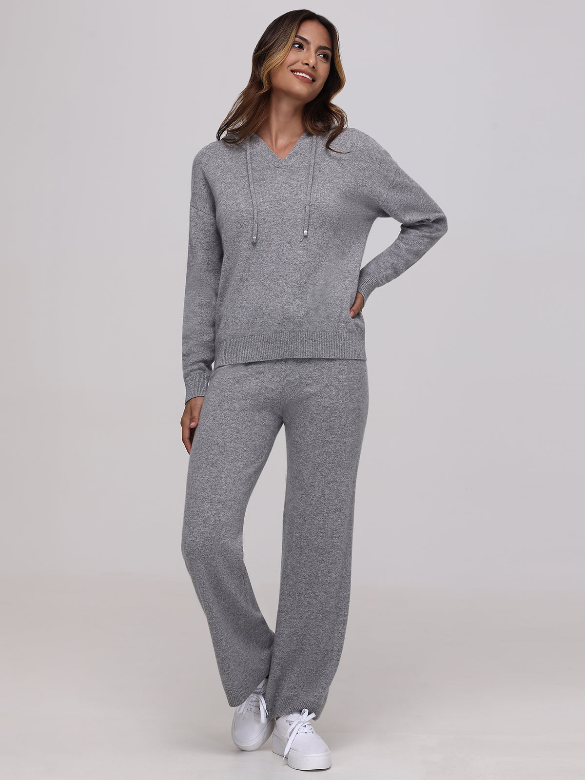 Willow Cashmere Straight Leg Pants for Women - Soft & Comfortable Winter Trousers - Office, Travel & Casual Wear