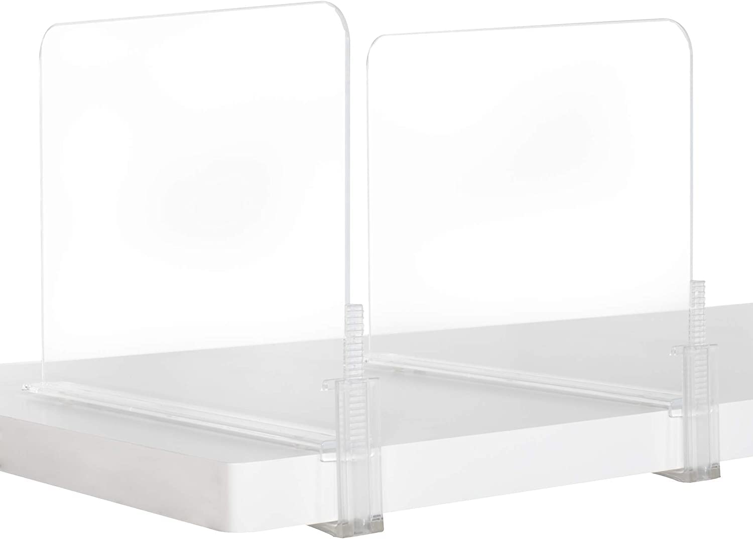Richards Homewares Acrylic Shelf Dividers - 4 Pack Adjustable Closet Organizers for Purses, Sweaters & Clothes (Fits Shelves up to 2.5