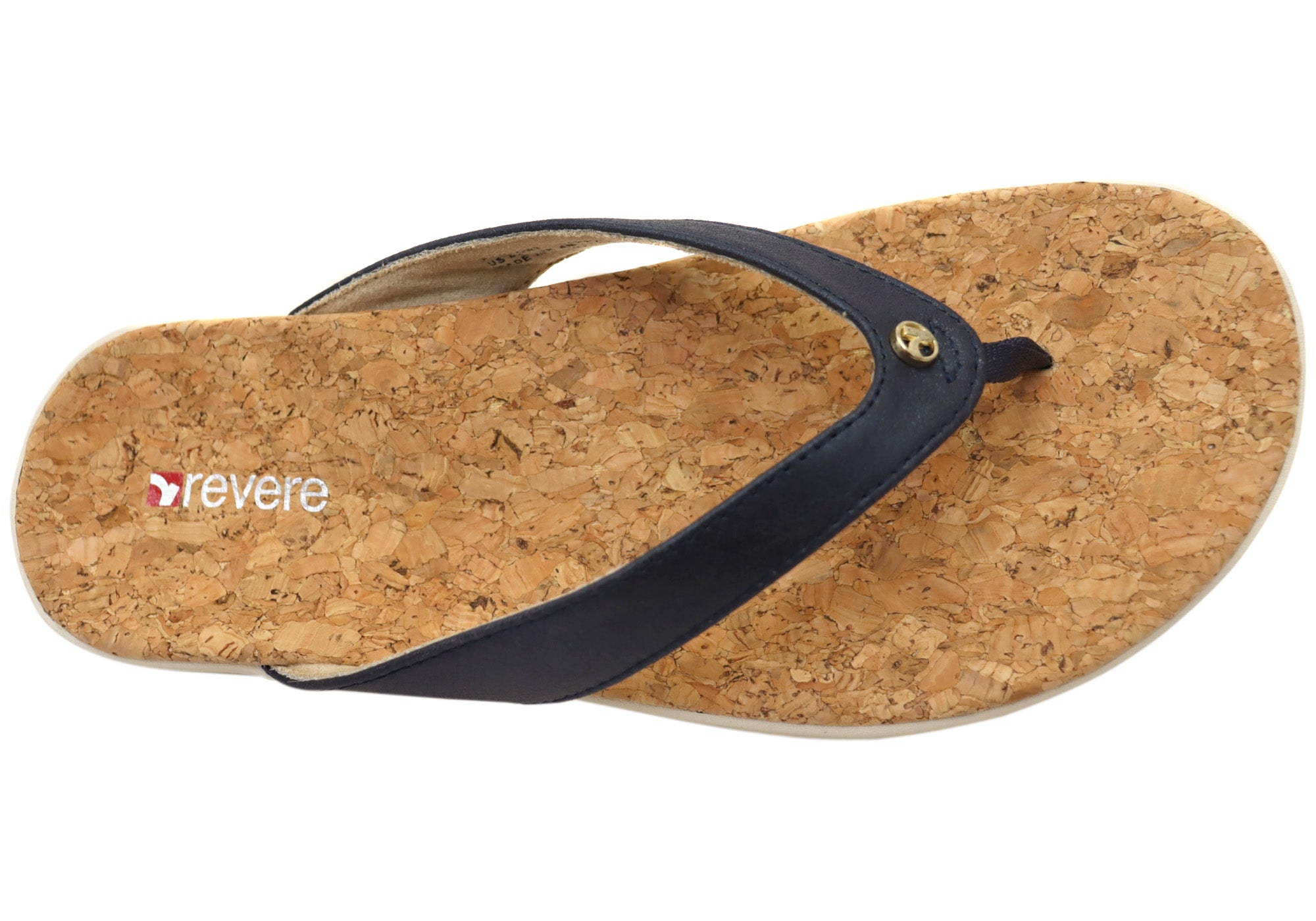 Revere Newport Women's Comfortable Leather Supportive Thong Sandals - Perfect for Beach, Vacation & Summer Walking