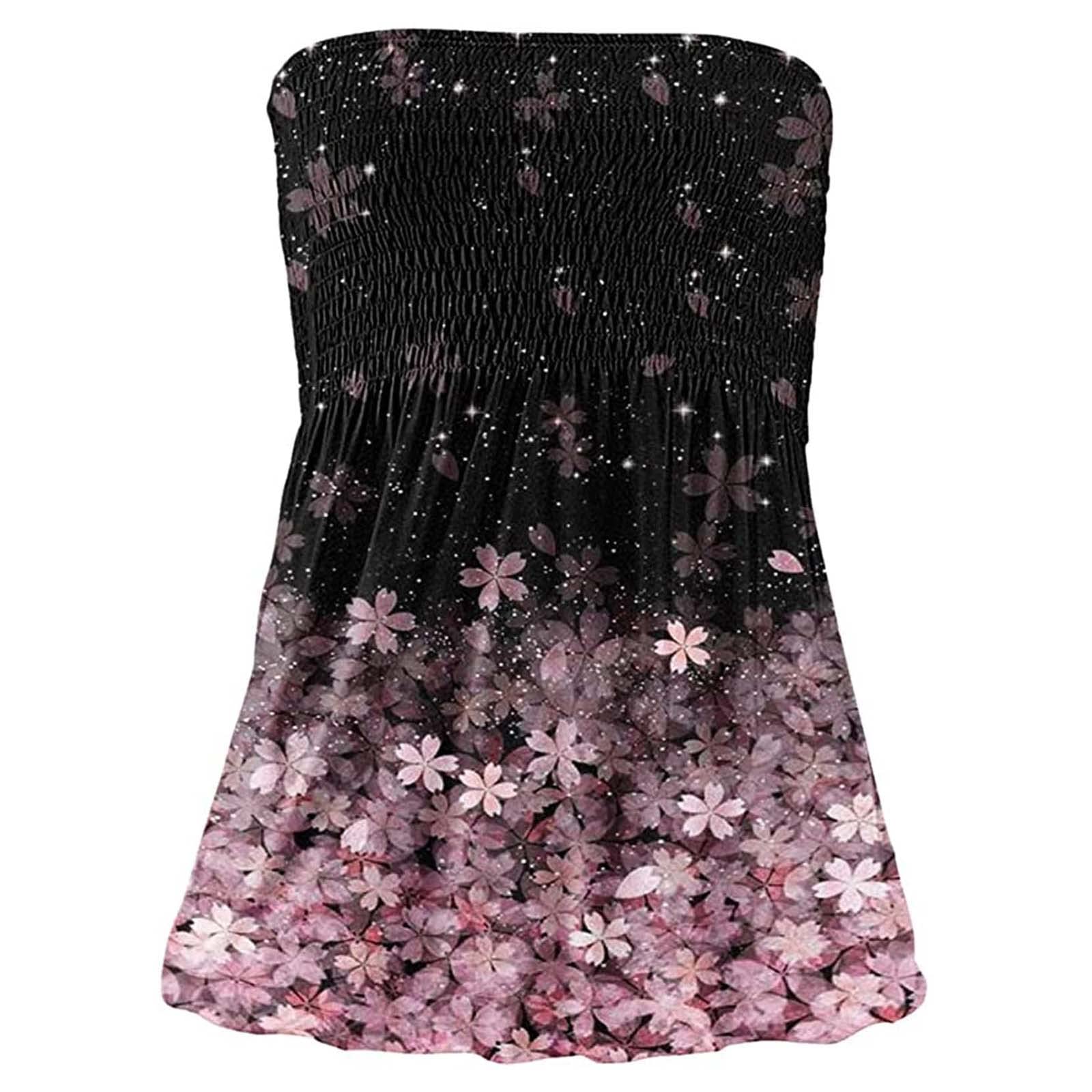 Strapless Tube Top for Women - Stretchy Wrap Blouse & Tunic Shirt - Summer Fashion Essential for Beach, Party & Casual Outfits