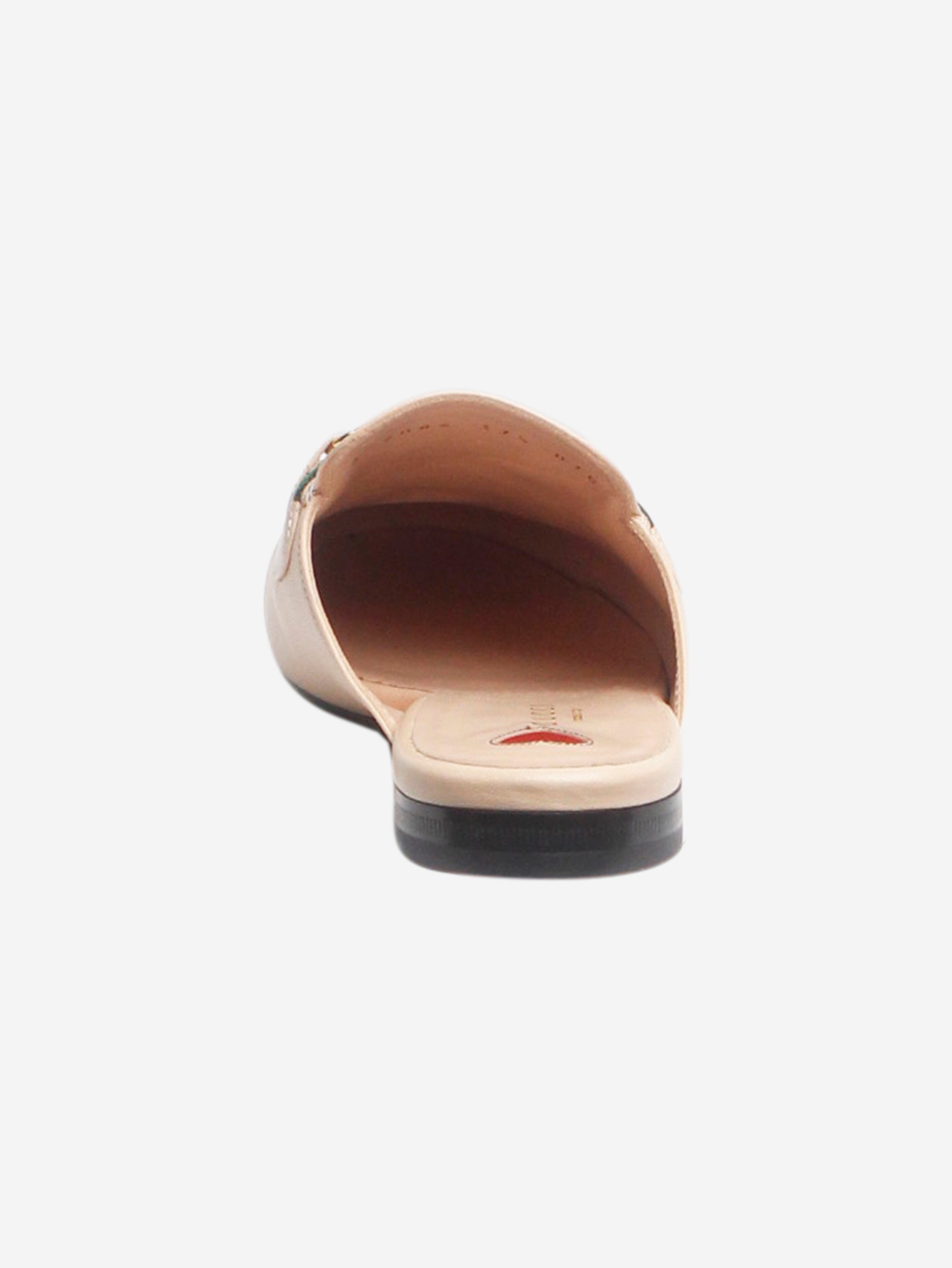 Blush Pink Horsebit Leather Mules - Women's Size EU 37.5 (US 7) - Comfortable Slip-On Loafers for Casual Outfits & Office Wear