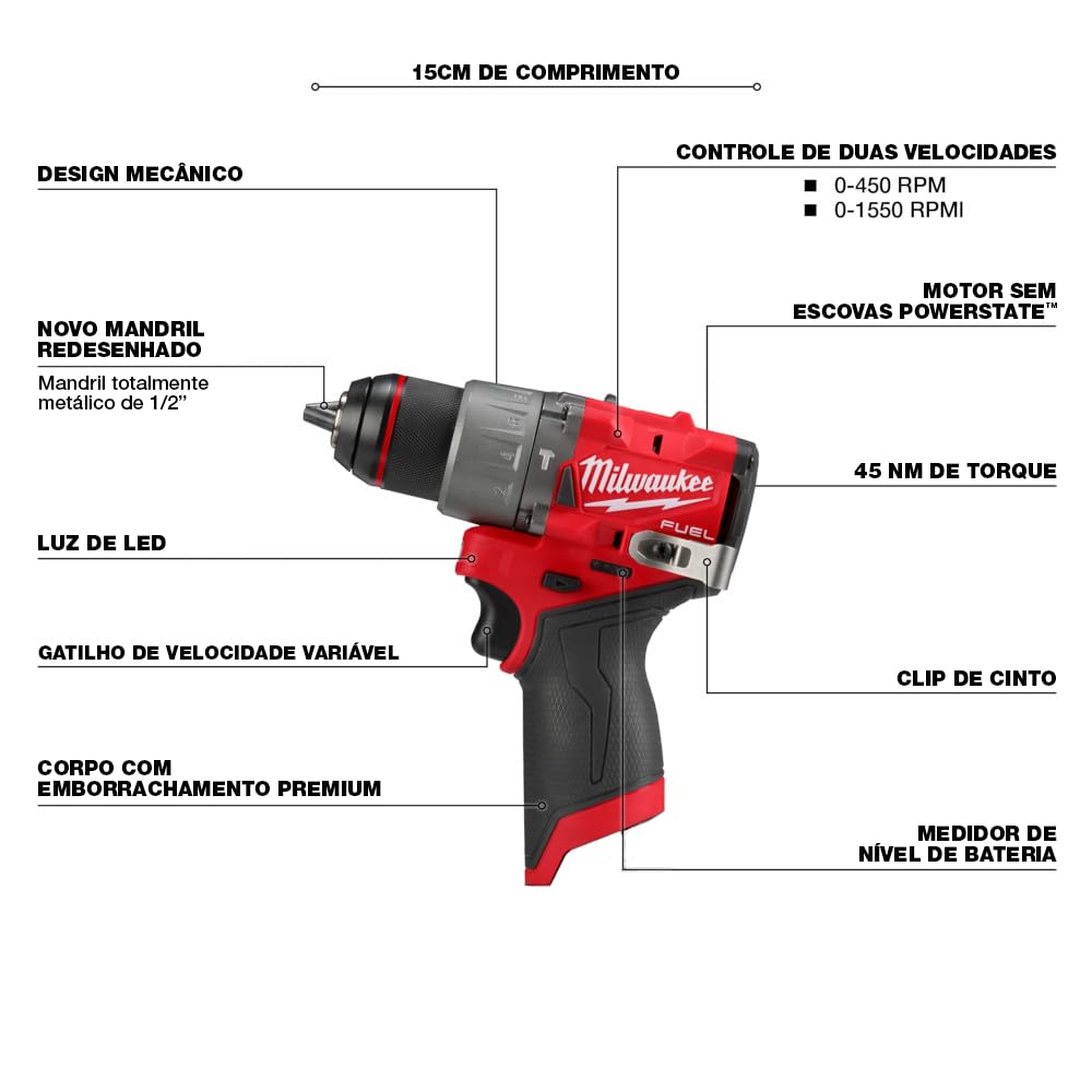 Milwaukee 3404-20 12V Fuel Cordless 1/2