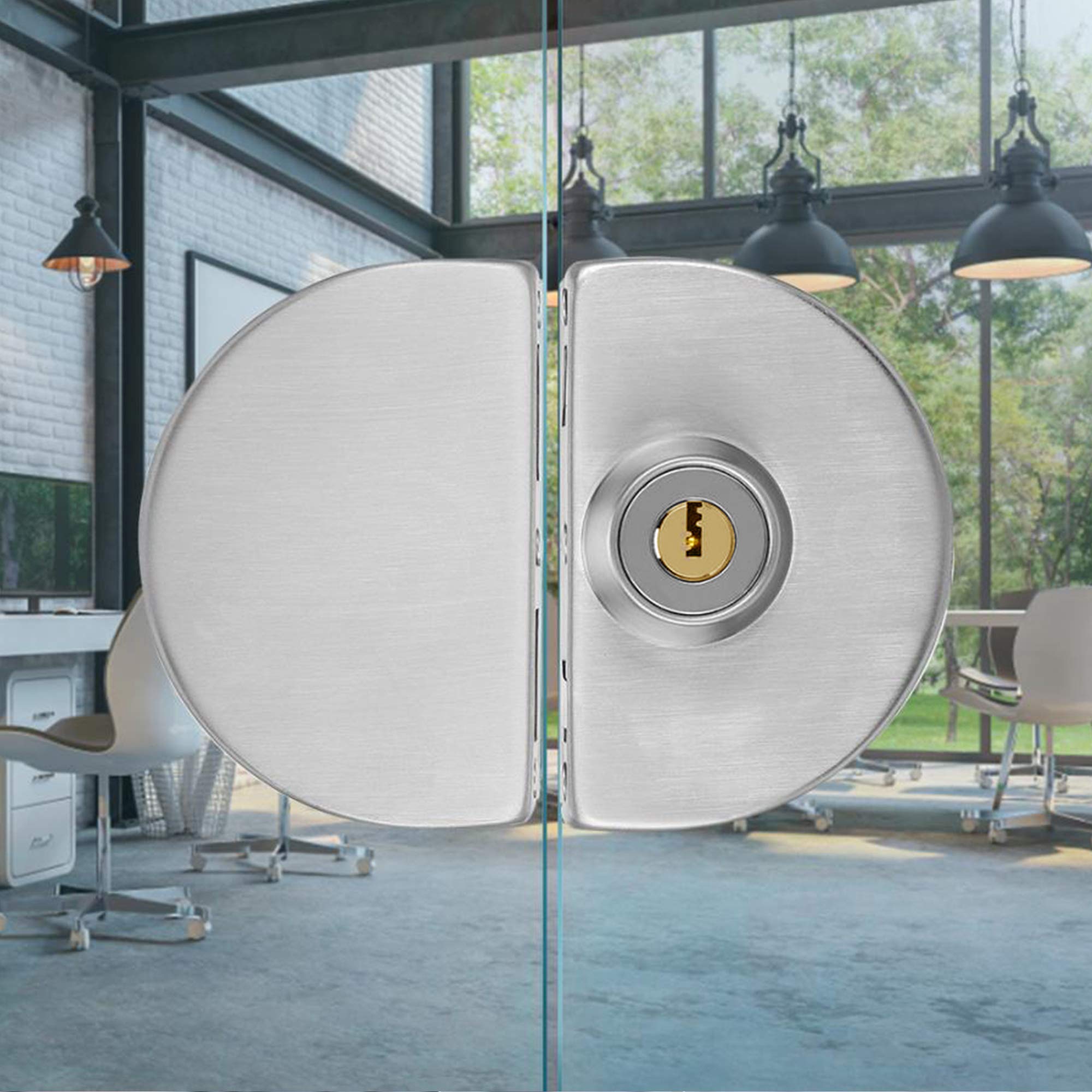 Stainless Steel Glass Door Lock for 10-12mm Glass - Office & Home Use