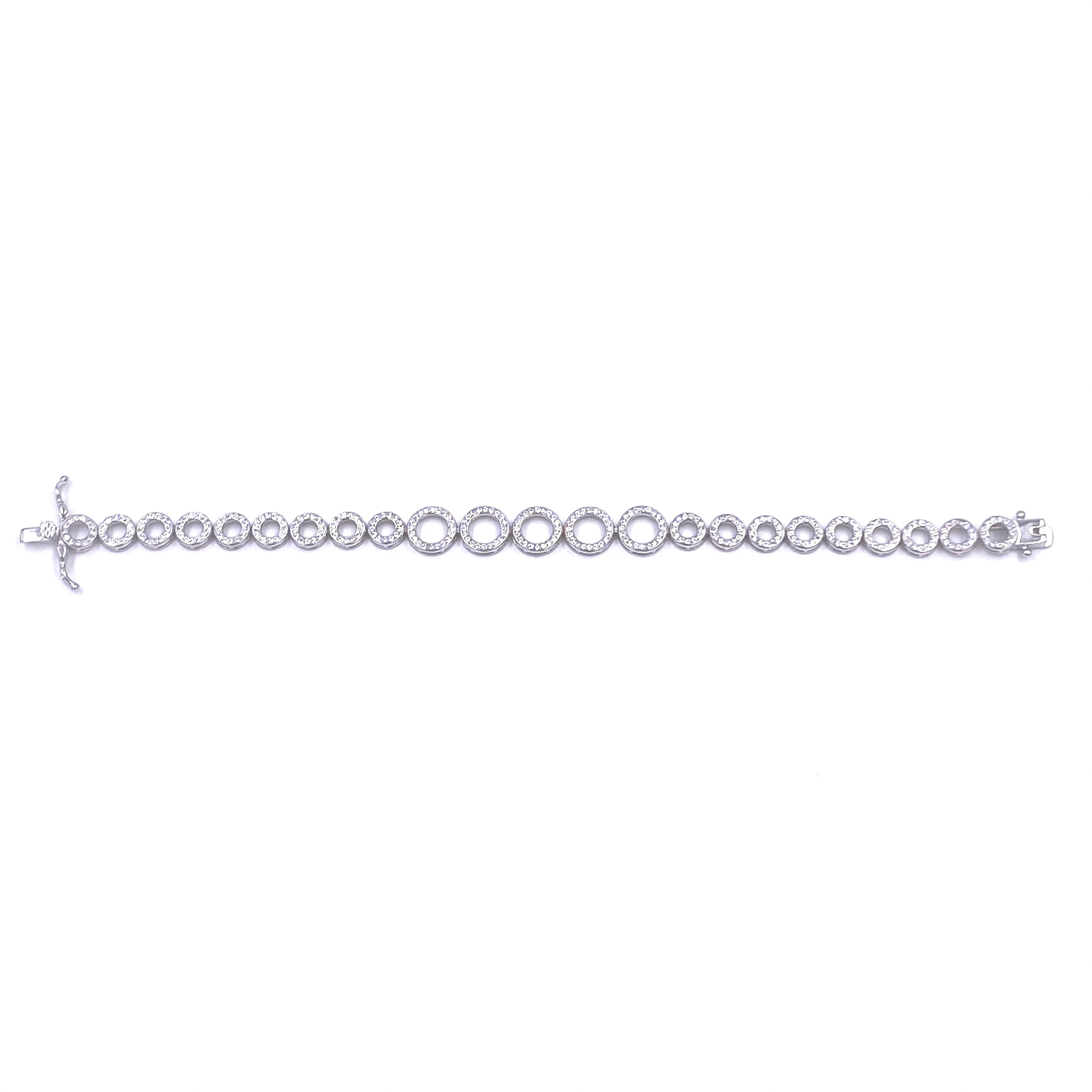 Ashley Gold Sterling Silver CZ Graduated Circle Tennis Bracelet for Women - Elegant Jewelry Gift for Anniversary, Birthday & Special Occasions